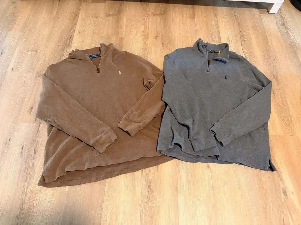 Polo Ralph Lauren Men's Quarter-Zip Pullover Sweaters (set of 2, Brown and Grey)